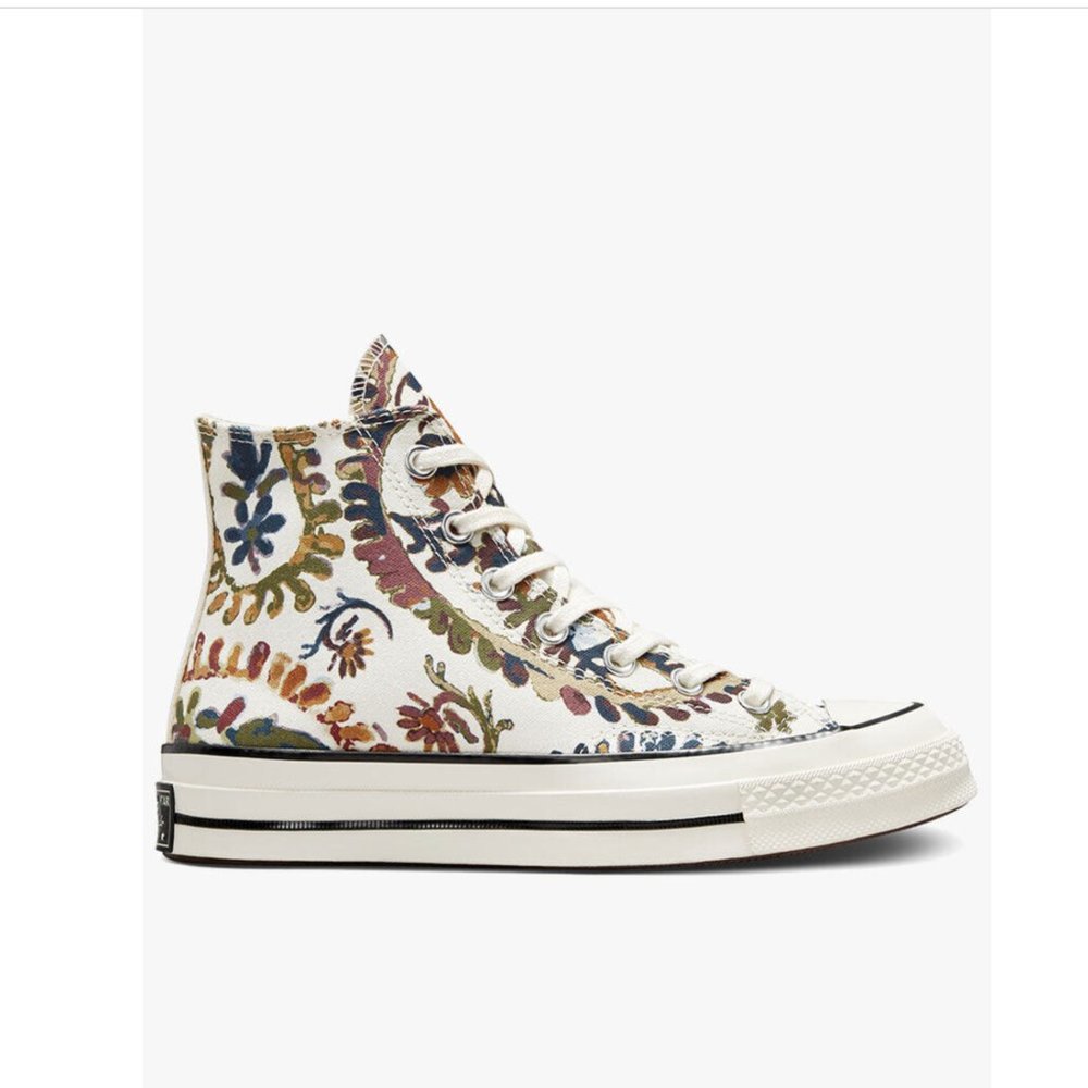 Converse Wmns Fall Florals Prints Chuck 70 High Tops Egret/Field Surplus - Picture 5 of 7